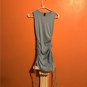 ROMWE Light Blue Ruched Tank Top dress